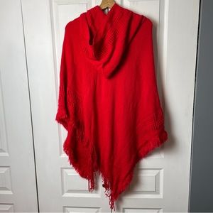 Hooded Knit Poncho